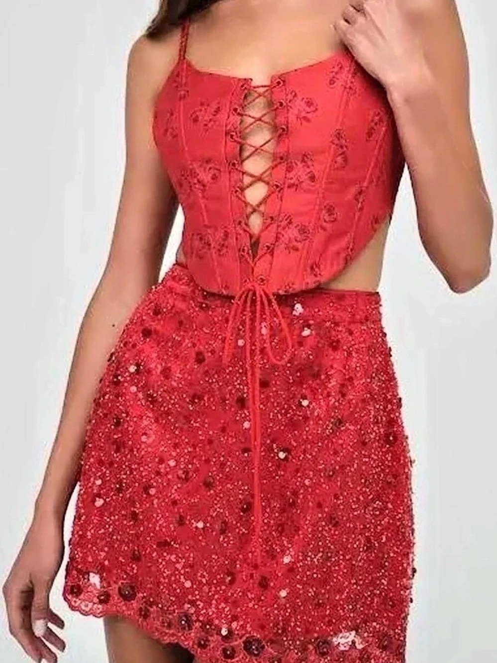 NWT for love & lemons Lela Sequin Mini Skirt